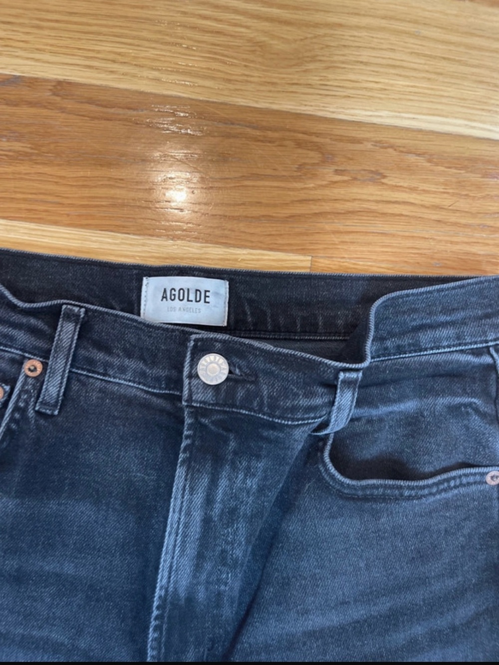 AGolde Women's Black wash  High-Rise Jeans